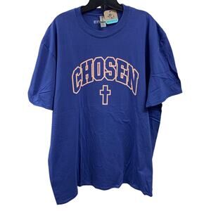 New Hand Printed Womens 2XL Jesus Chosen Cross Short Sleeve Crew Neck Tee Shirt